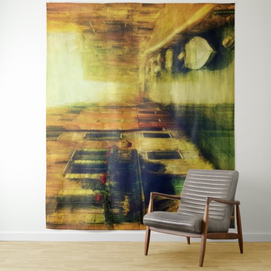 Venetië Canal Balkon Schilderij Wandkleed (In situ)