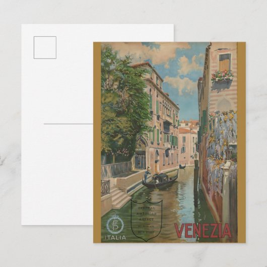  Venetië — Canal Gondola Briefkaart (Voorkant / Achterkant)