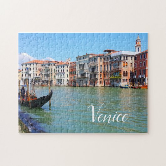 Venetië Canal & gondola, Venezia Italië Legpuzzel (Horizontaal)