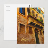 Venetië Canal Living Italiaans gebouw Briefkaart (Voorkant / Achterkant)