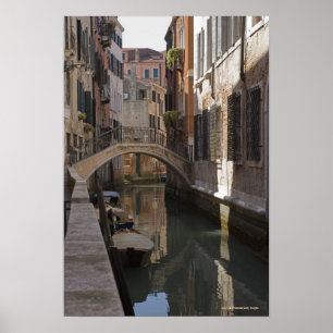 Venetië Canals en Stone bridge Poster