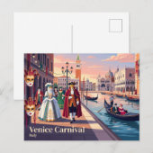 Venetië Carnaval, Italië Briefkaart (Voorkant / Achterkant)