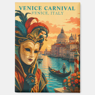 Venetië Carnaval Italië Vintage Venetiaans Masker Magneet