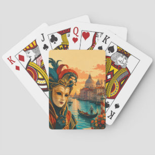 Venetië Carnaval Italië Vintage Venetiaans Masker Pokerkaarten