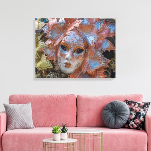 Venetië carnaval masker uitzicht canvas print (Insitu (Woonkamer))