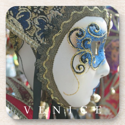 Venetië carnaval masker up close onderzetters (Voorkant)