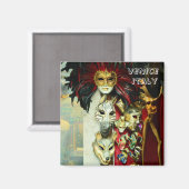 Venetië, Carnival Maskers - Italië (Fridge Magnet) Magneet (Voorkant / Achterkant)