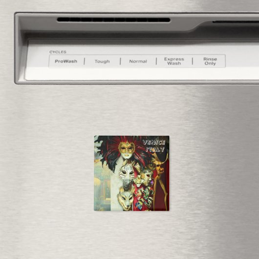 Venetië, Carnival Maskers - Italië (Fridge Magnet) Magneet (Insitu (Vaatwasser))