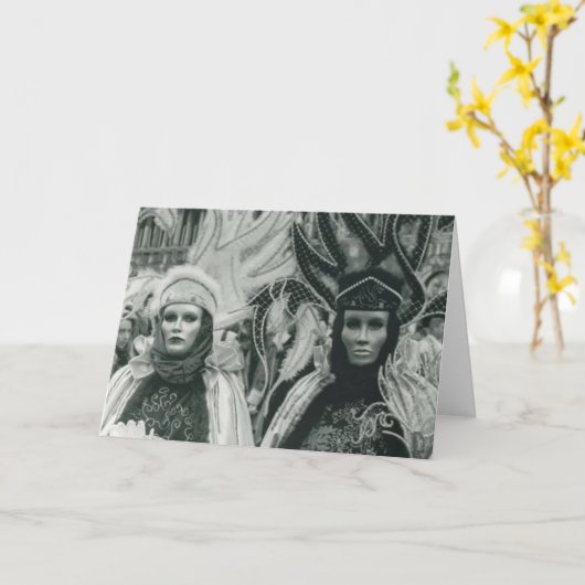 Venetië Carnvale Kaart (Gele Bloem)