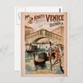 Venetië, de Bride van het Zee, de Rialto-brug Briefkaart (Voorkant / Achterkant)