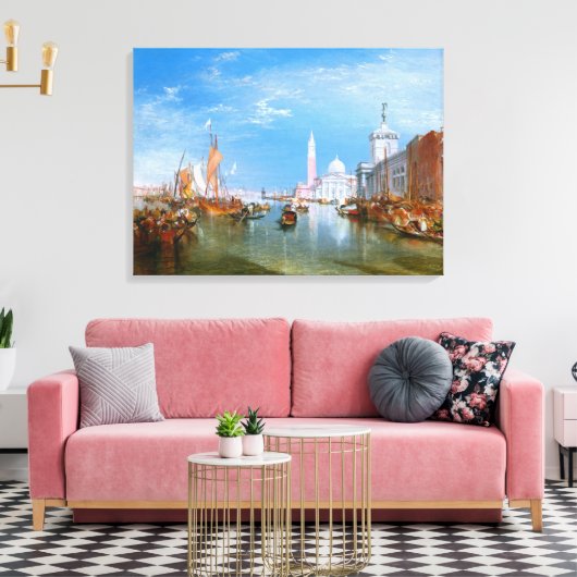 Venetië: Dogana en San Giorgio Maggiore Canvas Afdruk (Insitu (Woonkamer))