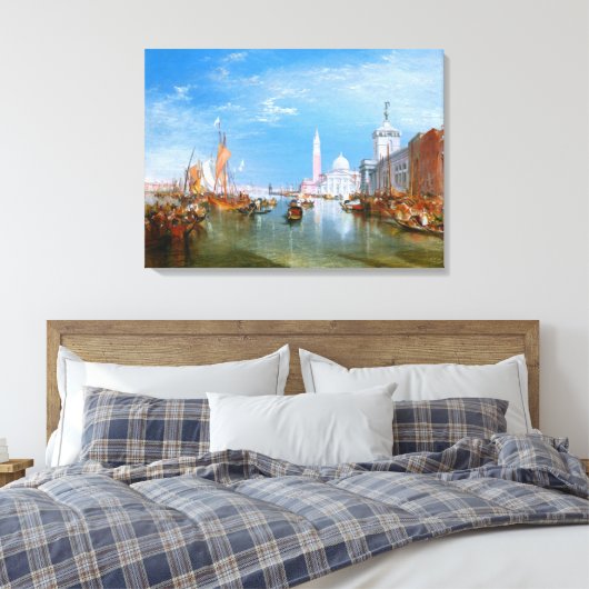 Venetië: Dogana en San Giorgio Maggiore Canvas Afdruk (Insitu (Slaapkamer))