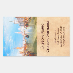 Venetië, Dogano en Santa Maria della Salute art Rechthoekige Sticker