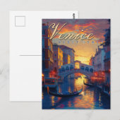 Venetië droom: een  gondel briefkaart (Voorkant / Achterkant)