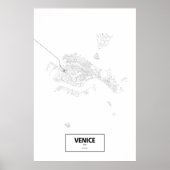 Venetië (eiland), Italië (zwart op wit) Poster (Voorkant)
