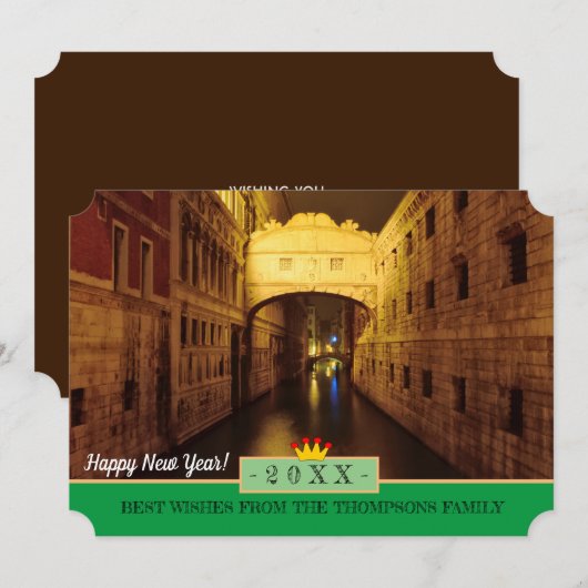 Venetië en gelukkig nieuwjaar! Kaart/architectuur Feestdagenkaart (Voorkant / Achterkant)