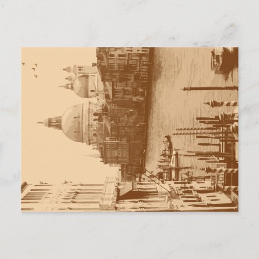 Venetië en het Grote Kanaal in Taupe Briefkaart (Voorkant)