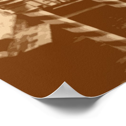 Venetië en het Grote Kanaal in Taupe Poster (Hoek)