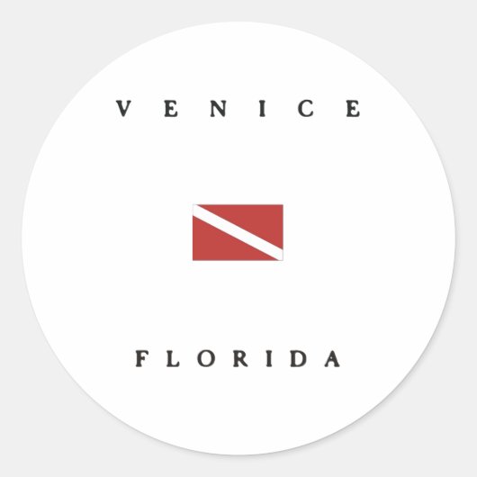 Venetië Florida Duikvlag Ronde Sticker (Voorkant)