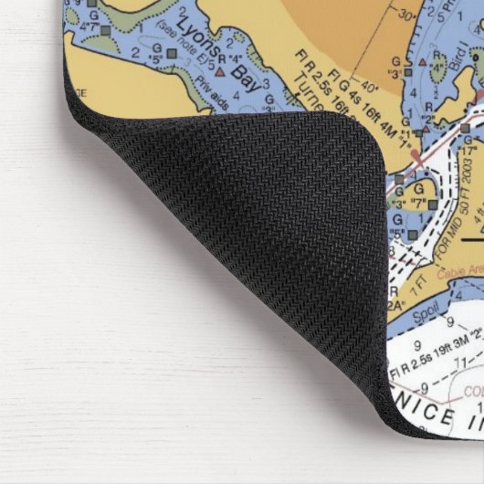 Venetië, Florida nautical Harbour Chart Mousepad Muismat (Hoek)