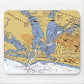 Venetië, Florida nautical Harbour Chart Mousepad Muismat (Voorkant)