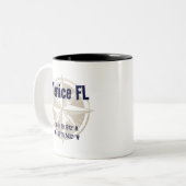 Venetië, Florida Nautische breedtegraad Tweekleurige Koffiemok (Voorkant links)