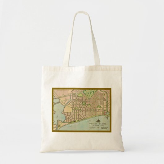 Venetië Florida Vintage Kaart Tote Bag (Voorkant)
