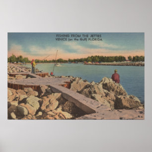 Venetië, Florida - Vist Scene op de Jetties Poster