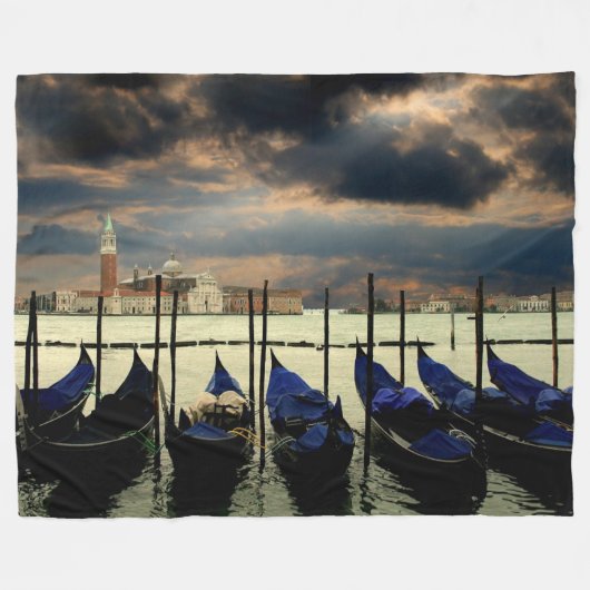 VENETIË GONDELS FLEECE DEKEN (Voorkant (Horizontaal))