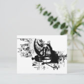 Venetië Gondola Cartoon Briefkaart (Staand voorkant)