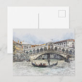 Venetië Gondola met brug Briefkaart (Voorkant / Achterkant)