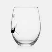 Venetië Gondola Silhouet in zwart Wijnglas Zonder Voet (Links)