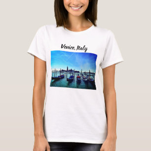 Venetië Gondolas Boat Italië Blauwe lucht T-shirt