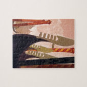  Venetië Gondolas Reisillustratie Kunst Legpuzzel (Horizontaal)