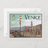 Venetië - Grand Canal en Rialto Bridge Briefkaart (Voorkant / Achterkant)