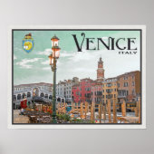 Venetië - Grand Canal en Rialto Bridge Poster (Voorkant)