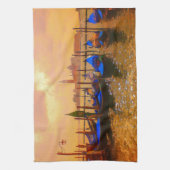 Venetië Grand Canal & Gondolas Italië Reiskunstwer Theedoek (Verticaal)