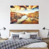 Venetië grand canal met gondolas canvas afdruk (Insitu (Slaapkamer))