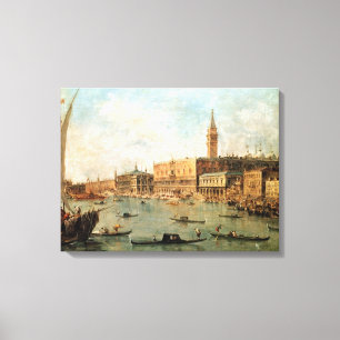 Venetië: Het Dogepaleis en de Molo van de Ba Canvas Afdruk