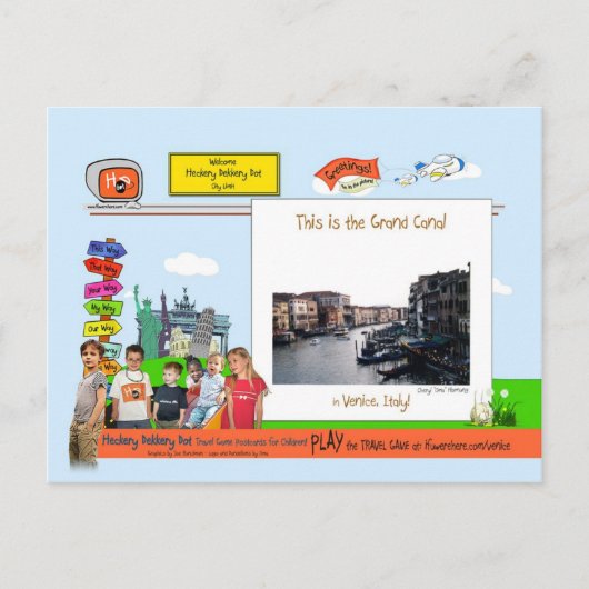 Venetië! Het Grand Canal Briefkaart (Voorkant)