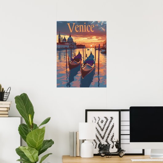 Venetië Illustratie Poster (Thuiskantoor)