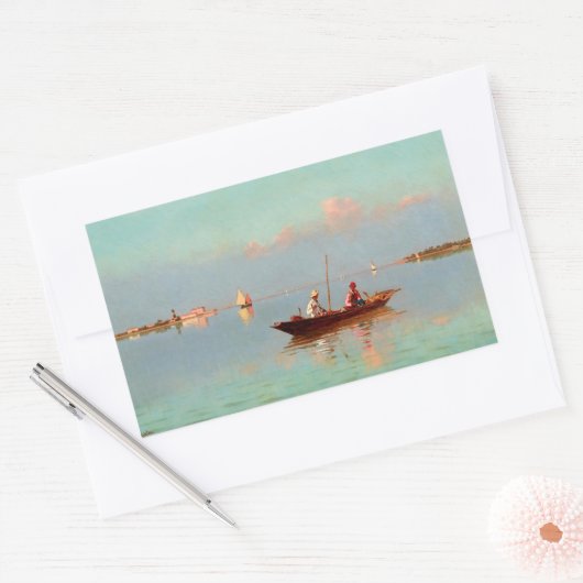 Venetië in de lagune rechthoekige sticker (Envelop)