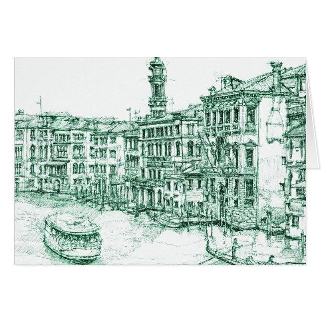 Venetië in groene inkt (Voorkant Horizontaal)