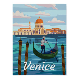 Venetië Italia Reizen Poster retro stijl