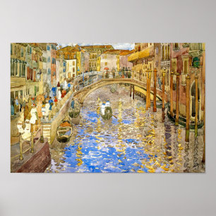  Venetië, Italiaans Grand Canal door Prendergast Poster