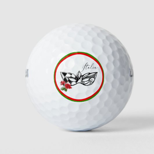 *~* Venetië Italiaans Italië Venetiaans Masker Roo Golfballen (Voorkant)