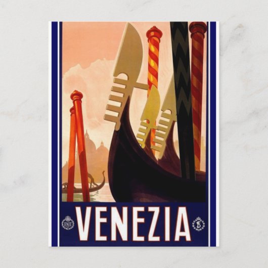 Venetië Italiaans Poster Briefkaart (Voorkant)