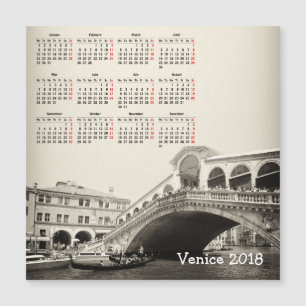 Venetië, Italië 2018 kalender magnetische kaart