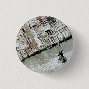 Venetië, Italië: Aan het Grand Canal Ronde Button 3,2 Cm