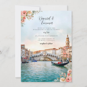Venetië Italië Aquarel Bruiloft Kaart